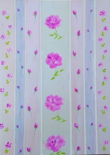 CD. 1950s style floral wallpaper, acrylic.